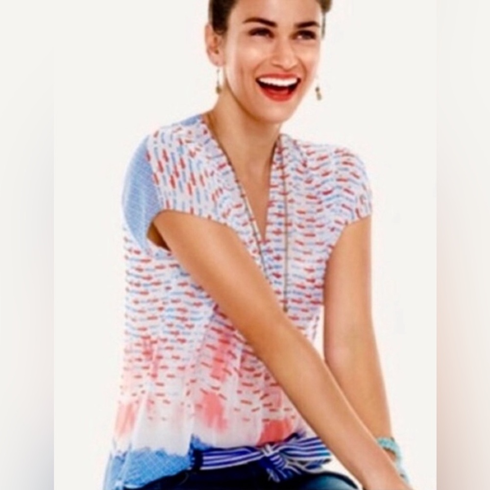 Cabi Women's Size S Blouse Style 5118 Red White Blue